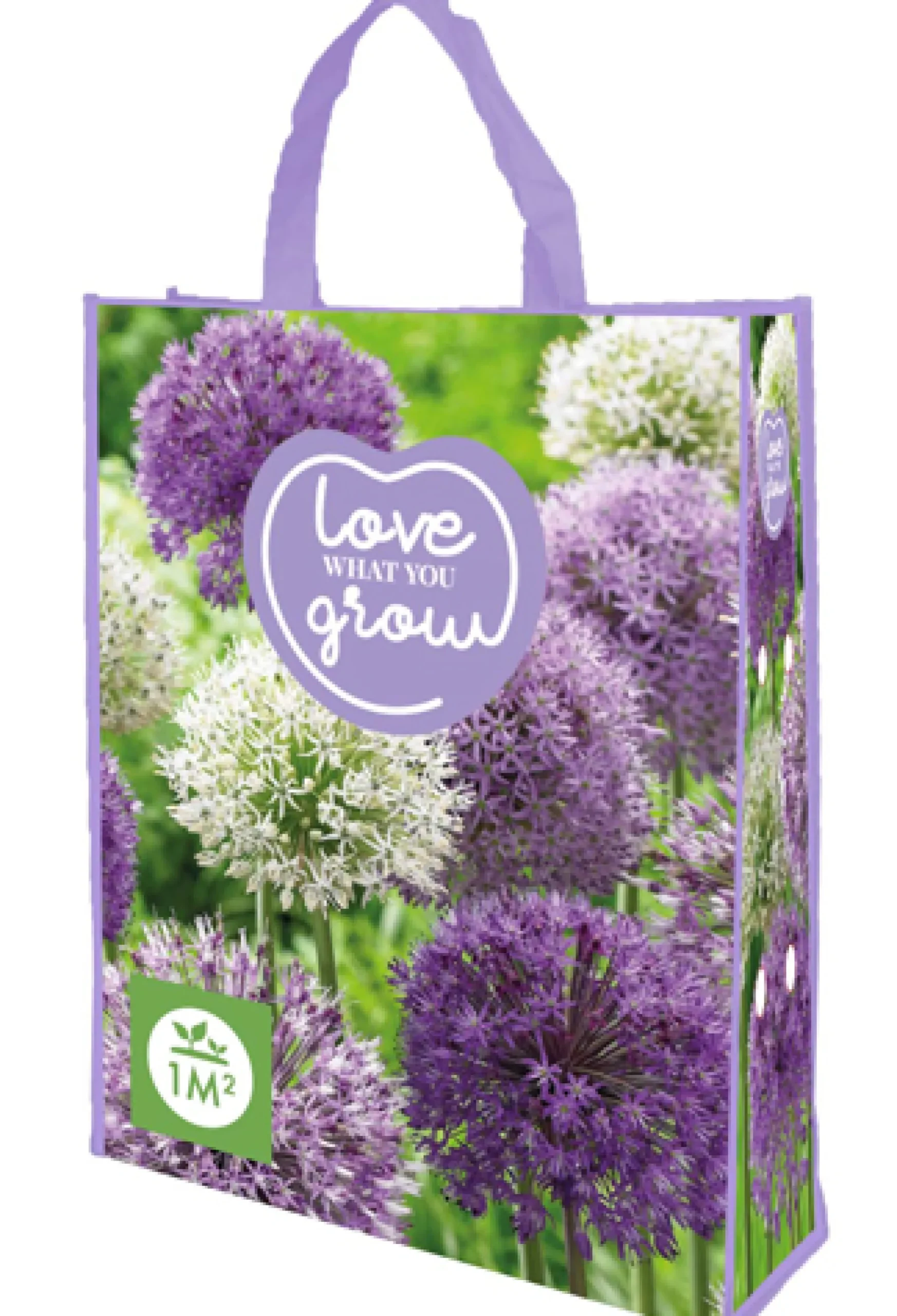 ohgreen 1 shopping bag met allium paars-wit mix 'love what you grow'