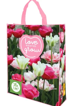 ohgreen 1 shopping bag met tulpen roze 'love what you grow'