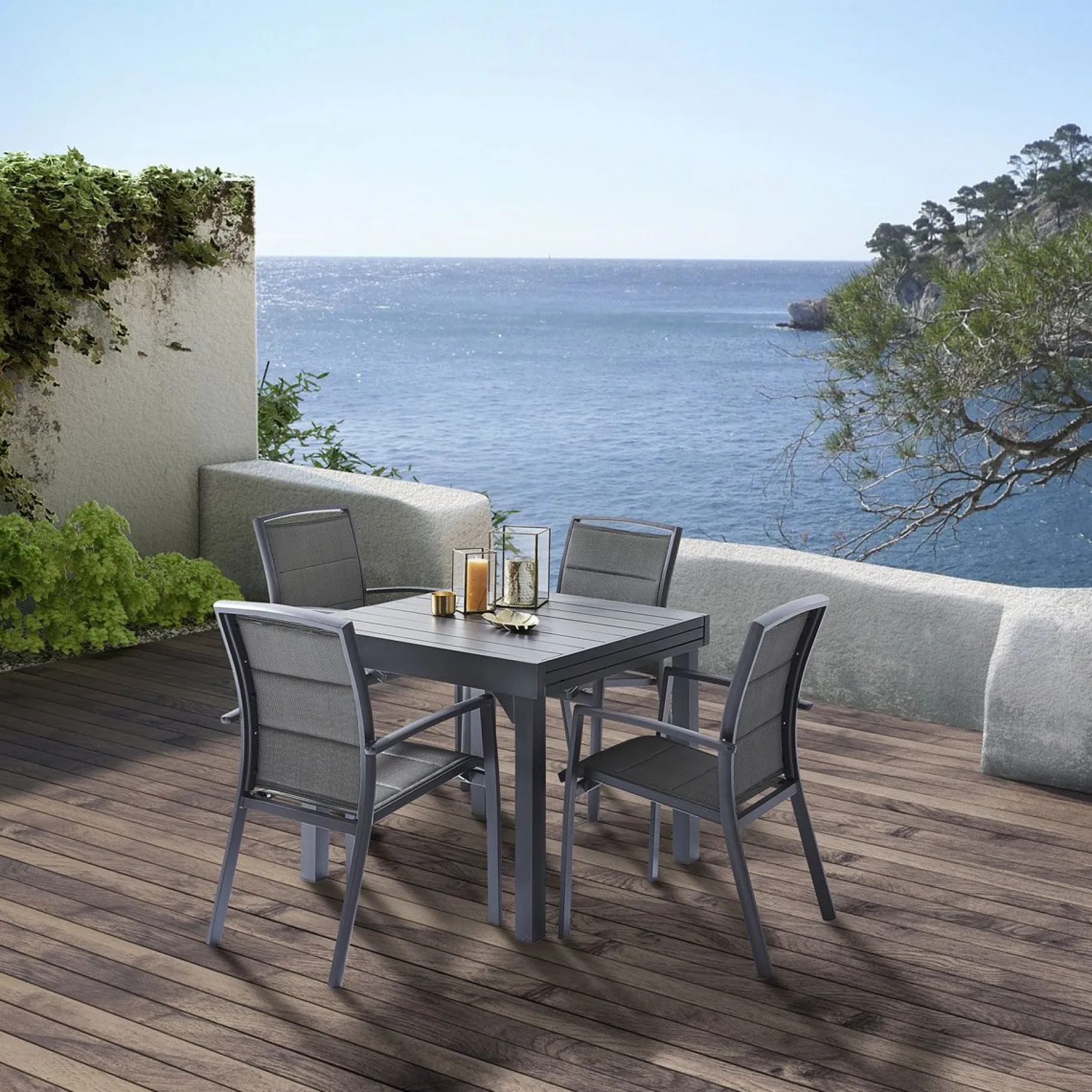 ohgreen Armstoel Modulo grijs antraciet