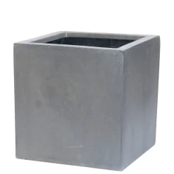 ohgreen Bloembak Fiberstone kubus 50x50cm grijs