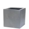 ohgreen Bloembak Fiberstone kubus 40x40cm grijs