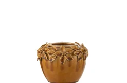 ohgreen Bloemp bloem keramiek oker s (17x17x13cm)