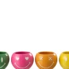 ohgreen Bloempot smiley porselein mix medium assortiment van 4