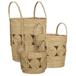 ohgreen Borno mand rond lichtbruin - h34xd32cm