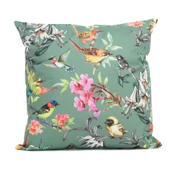 ohgreen Buitenkussen vogels groen 45x45cm
