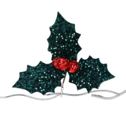 ohgreen Clip met hulst en bessen met pailletten
