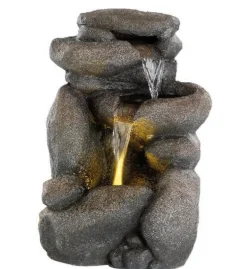 ohgreen Fontein gestapelde stenen waterval