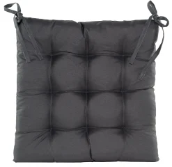 ohgreen Gewatteerd stoelkussen antraciet 38x38cm