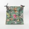 ohgreen Gewatteerd stoelkussen vogels groen 38x38cm