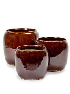 ohgreen Glazed shades Pot costa s brown d18,5h19