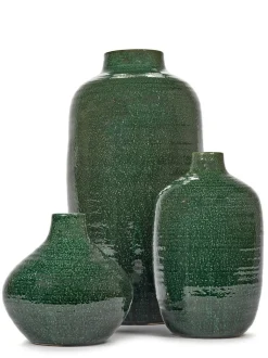 ohgreen Glazed shades Vaas m 22,5x22,5x36,5 d.groen