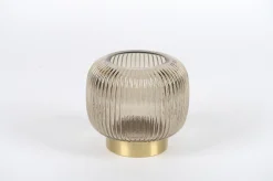 ohgreen Glazen vaas linjo brown