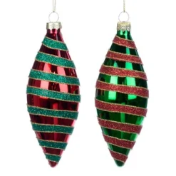 ohgreen Glitter gestreept ornament