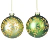 ohgreen Glitterbal met blad/rankmotief
