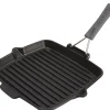 ohgreen Grillpan met inklapbare greep 24 x 24 cm zwart