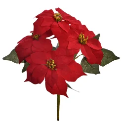 ohgreen Grote kerststerbos x5 44cm rood