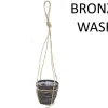 ohgreen Hanging pot stripe bronze d18h16cm