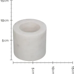 ohgreen Kandelaar marmer wit 6.5x6.5x5.5cm