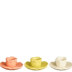 ohgreen Kandelaar oranje geel beige 3 assorti - h4xd9cm