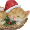 ohgreen Kat met kerstmuts in mand