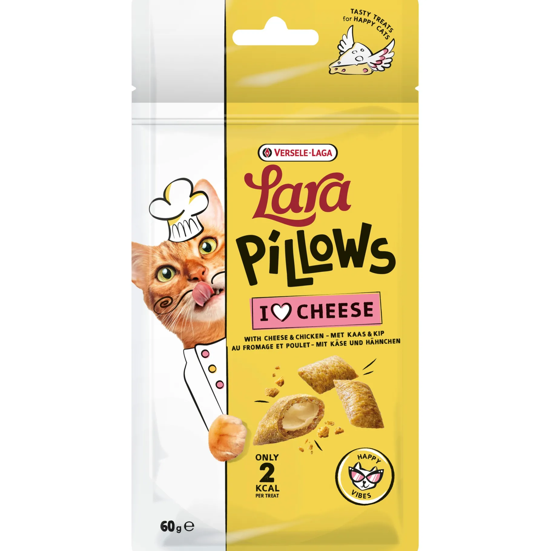 ohgreen Kattensnackslara pillows with cheese happy vibes treats 60g