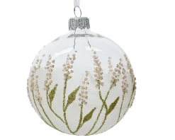 ohgreen Kerstbal glas transparant bloemen