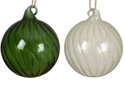 ohgreen Kerstbal glas transparant spiraal