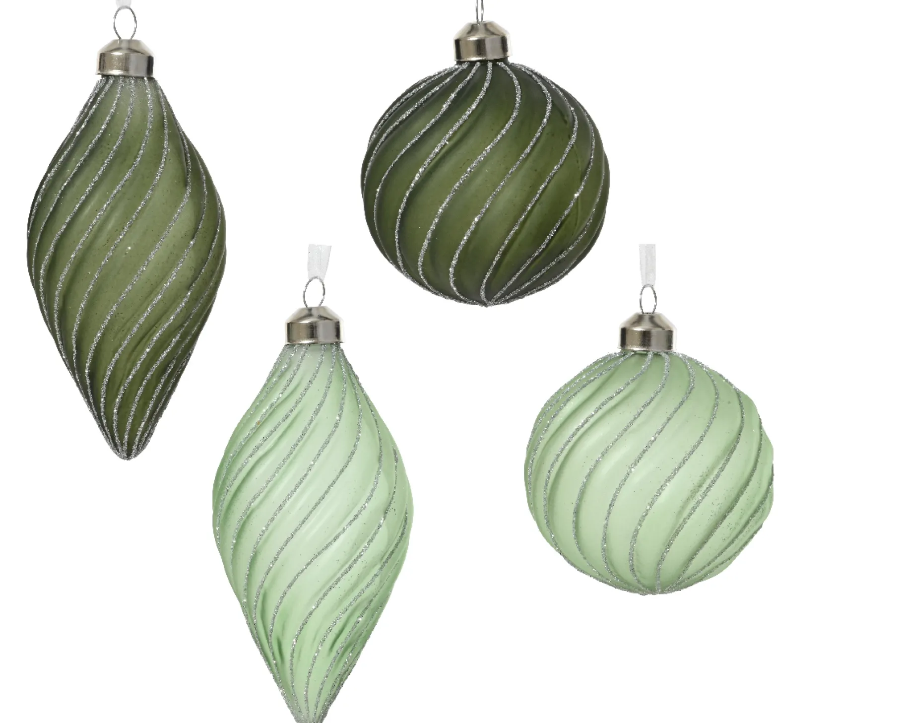 ohgreen Kerstbal glas transparant glitters