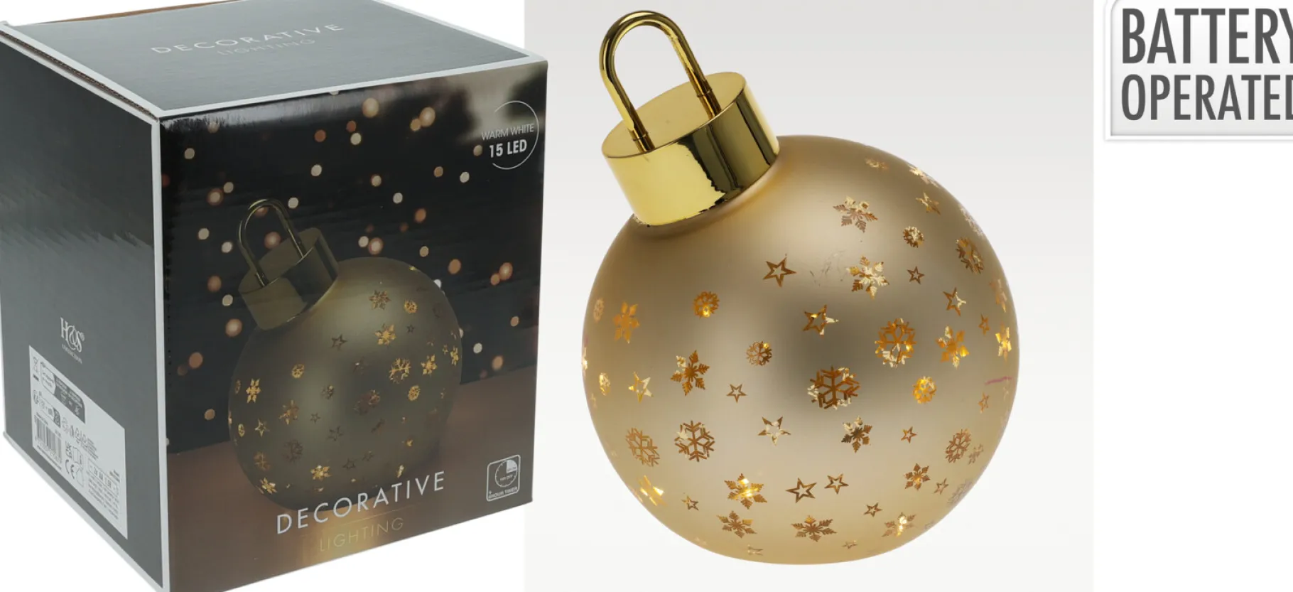 ohgreen Kerstbal met led 15cm