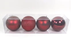 ohgreen Kerstbal wijnrood (4sts)