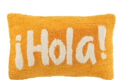 ohgreen Kussen hola getuft katoen oranje/wit