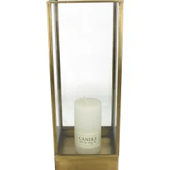 ohgreen Lantaarn messing goud 15x15x40cm