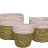 ohgreen Mand zeegras roze 17cm