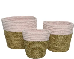 ohgreen Mand zeegras roze 17cm