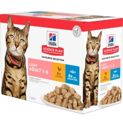 ohgreen Natvoer voor katten science plan adult light kip en zeevis 85g multipack