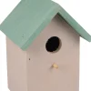 ohgreen Nestkastje guo hout grijs+groen dak14x14x20cm
