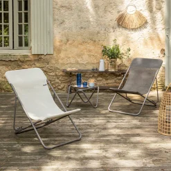 ohgreen Opvouwbaar ligbed met meerdere standen seigle beige