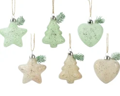 ohgreen Ornament glas met tak en glitters