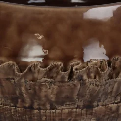 ohgreen Planter fijn aardewerk bruin 31.5x31.5x20cm