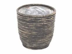 ohgreen Pot round balloon stripe bw d15h14cm