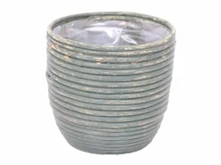 ohgreen Pot round balloon stripe olive d20h19cm