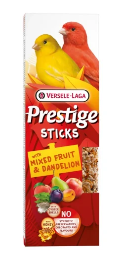ohgreen Prestige sticks kanaries met gemengd fruit & paardenbloem - 2 stuks 60g