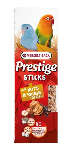 ohgreen Prestige sticks kleine papegaaien met noten & rozijnentopping - 2 stuks 60g