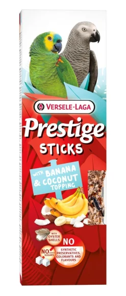 ohgreen Prestige sticks papegaaien met banaan & kokos-topping - 2 stuks 140g