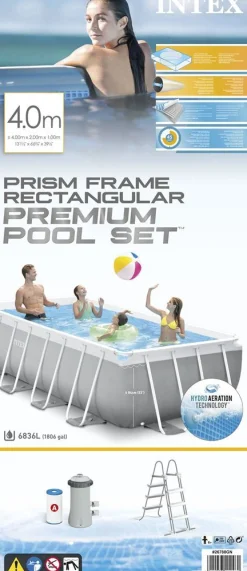ohgreen Prism rectangular frame pool set 400x200x100cm