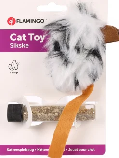 ohgreen Ps sikske pluche muis + catnip bruin zwart 19cm