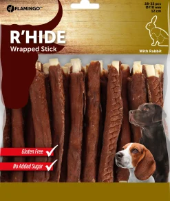 ohgreen R'hide stokjes omwikkeld met konijn 7/8mm 12cm 28-32st 350gr
