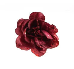 ohgreen Roos op clip glitter wijnrood
