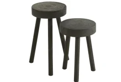 ohgreen S/2 krukjes paulown zwart (29x29x56cm)