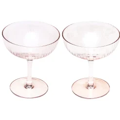 ohgreen Set van 2 champagne coupes amber